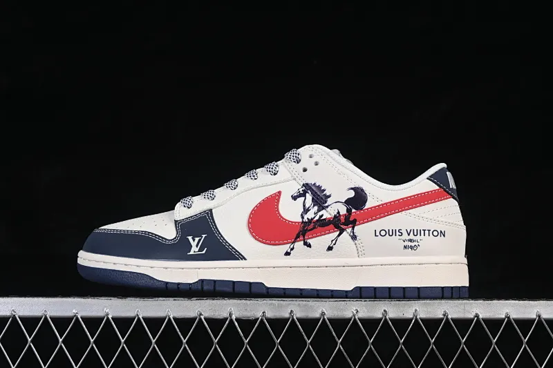 All Categories Nk SB Dunk Series Nk SB Dunk Low High-end Customized Low-top Shoes Nike SB Dunk Low LV Co-branded Year of the Horse Limited Edition Anniversary High-end Customized Low-top Casual Shoes JJ3508-563